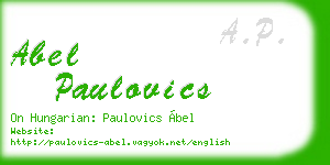 abel paulovics business card